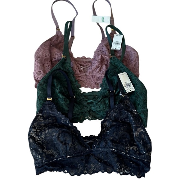 aerie Other - Aerie lace bralette bundle purple green black size XS comfy